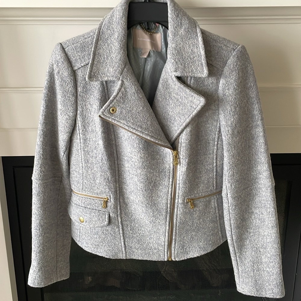 Wool Blend Women’s Moto Jacket Banana Republic Small NWOT